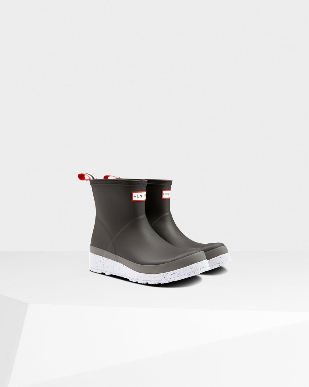 Hunter Play Çizme Bayan Siyah/Gri - Original Short Speckle Rain - Türkiye EW8529307